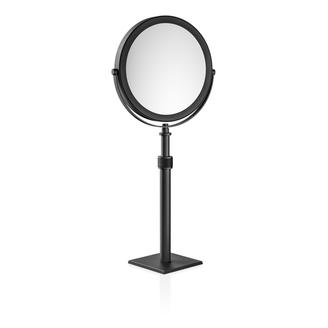 Eleganter, schwarz-mattierter Make-Up-Spiegel mit Vergrößerung, ideal für jedes moderne Badezimmer – kaufen bei DasFeineBad