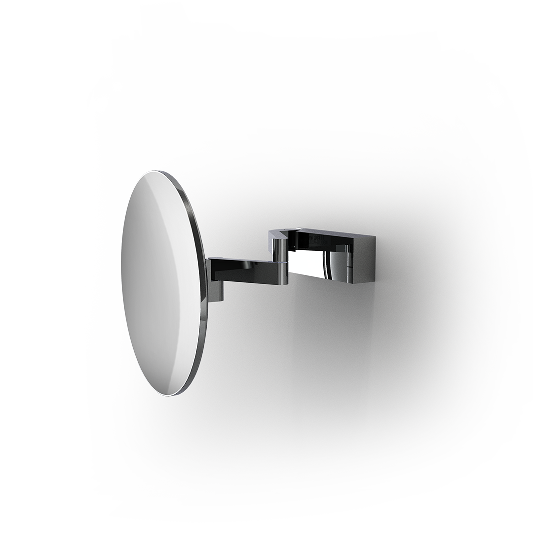 Beleuchteter Wandspiegel Badezimmer Chrom 5-fach Vergrößerung 360° Schwenkarm Schminkspiegel Badspiegel Kosmetikspiegel Rasierspiegel Decor Walther Design Direktanschluss brilliant