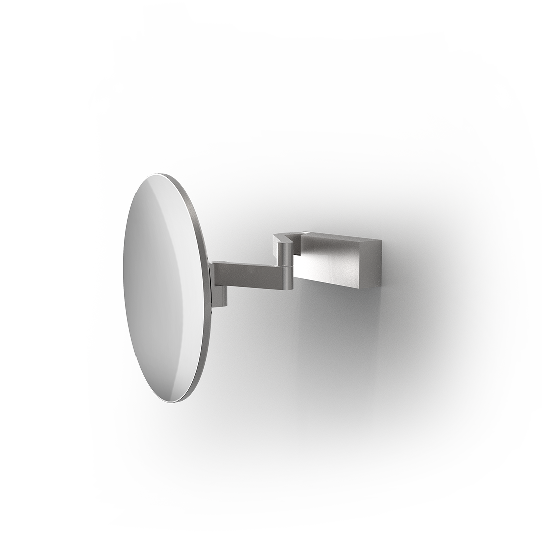 Wandspiegel mit Licht Badezimmer Edelstahl matt 5-fache Vergrößerung 360 Grad Gelenkarm Schminkspiegel Badspiegel Kosmetikspiegel Make-up-Spiegel Decor Walther Qualität Direktanschluss