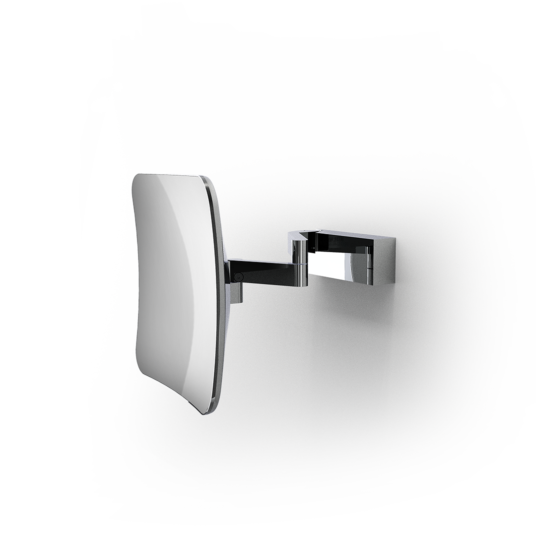 Wandspiegel Badezimmer Chrom 5-fach Vergrößerung 360° Schwenkarm Schminkspiegel Badspiegel Kosmetikspiegel Rasierspiegel Decor Walther Design Direktanschluss brilliant