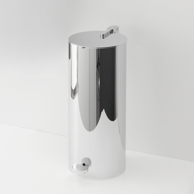 Hochwertiger Pedaleimer BIN3 von Decor Walther in Chrom – 2,6 Liter, mit geräuschloser Absenkautomatik, Softclose-Funktion und Innenbehälter mit Tragebügel für stilvolles Badambiente.