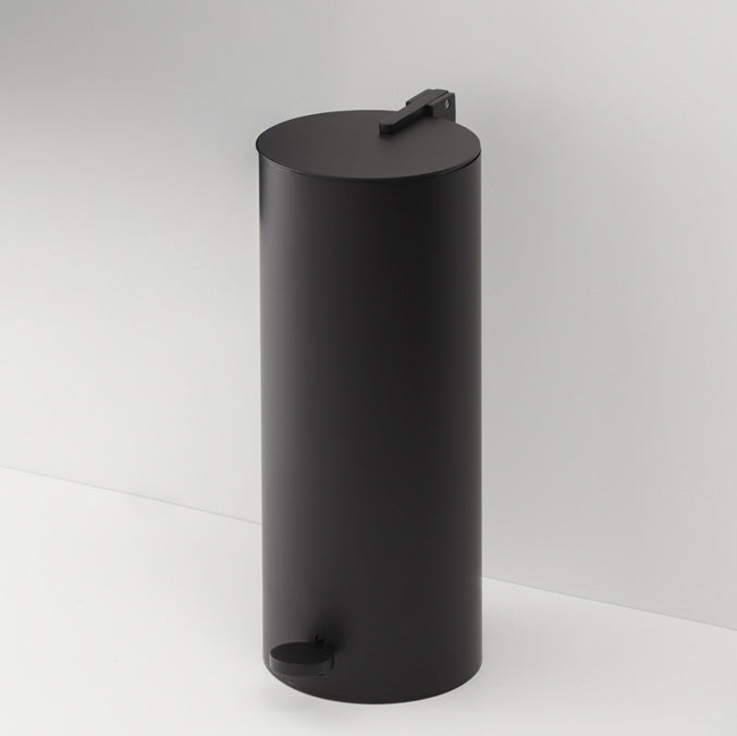 Eleganter Kosmetikeimer BIN3 von Decor Walther in Schwarz matt – minimalistisches Design mit Softclose-Deckel, herausnehmbarem Kunststoffeinsatz und verstecktem Müllbeutel.