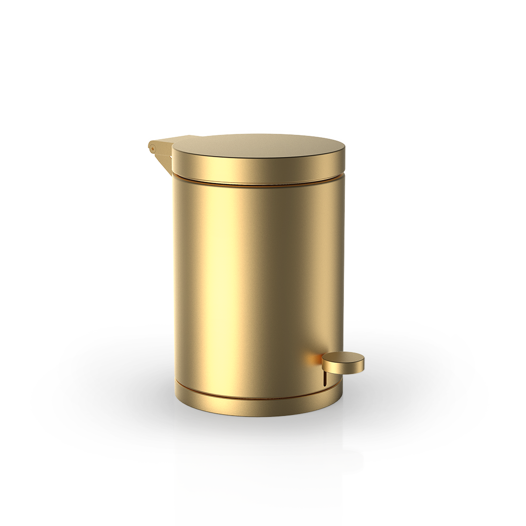 Luxurioeser Pedaleimer TE40 in 24 Karat Gold von Decor-Walther, eleganter Kosmetikeimer mit Softclose und Innenbehaelter fuer Badezimmer.