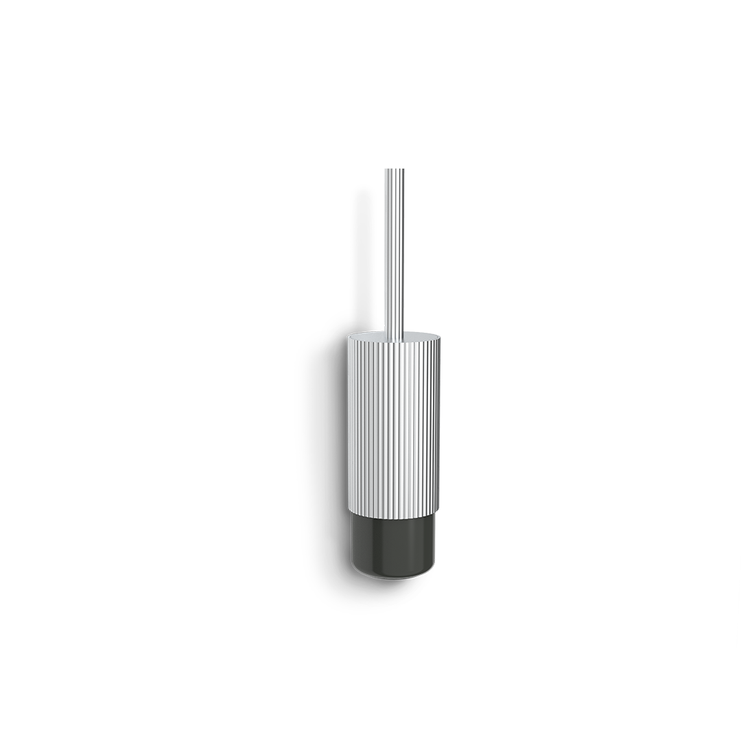 Hochwertige WC-Bürstengarnitur aus Aluminium und Porzellan, stilvolle Aufbewahrungslösung für Badezimmer, Decor Walther OF.LINE Kollektion
