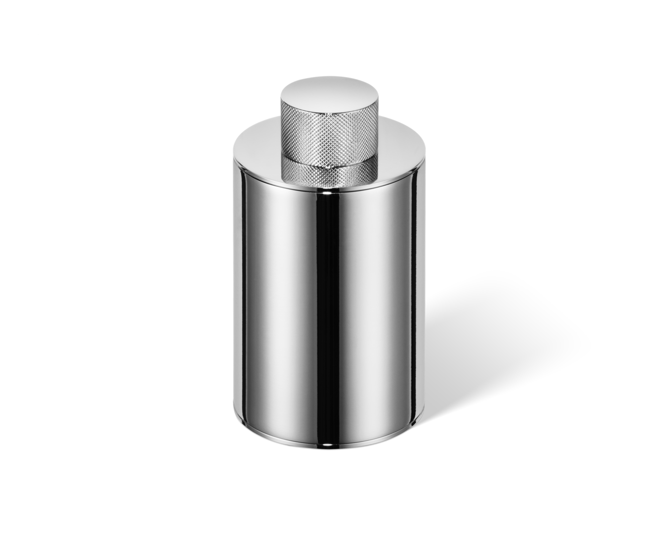 Chrom Luxus-Utensilienbehälter für Wattepads und Wattestäbchen von Decor Walther, bietet edles Design und praktische Aufbewahrung für das moderne Badezimmer.