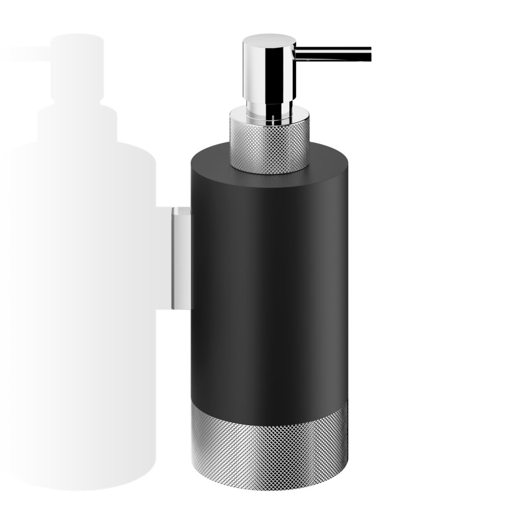 WSP 1 Decor Walther Seifenspender in Schwarz matt und Chrom, stilvolle Kombination für zeitgemäße Badezimmer