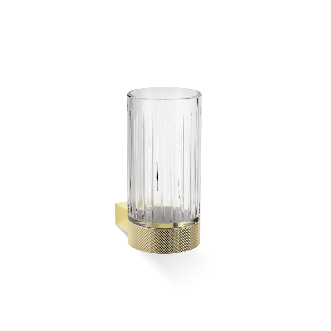 24 Karat vergoldetes Accessoire mit geschliffenem Kristallglas, ideal als luxuriöse Aufbewahrung für Schmuck oder Kosmetikartikel.