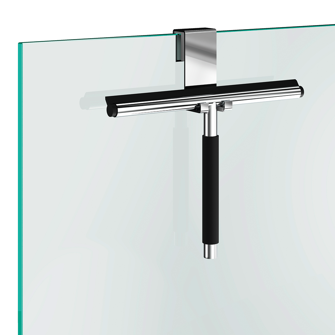 Chrom Duschhaken zum Einhängen an Glasduschabtrennungen, ideal zum Aufhängen von Handtüchern oder Duschwischern, fügt sich nahtlos in moderne Badezimmerdesigns ein.