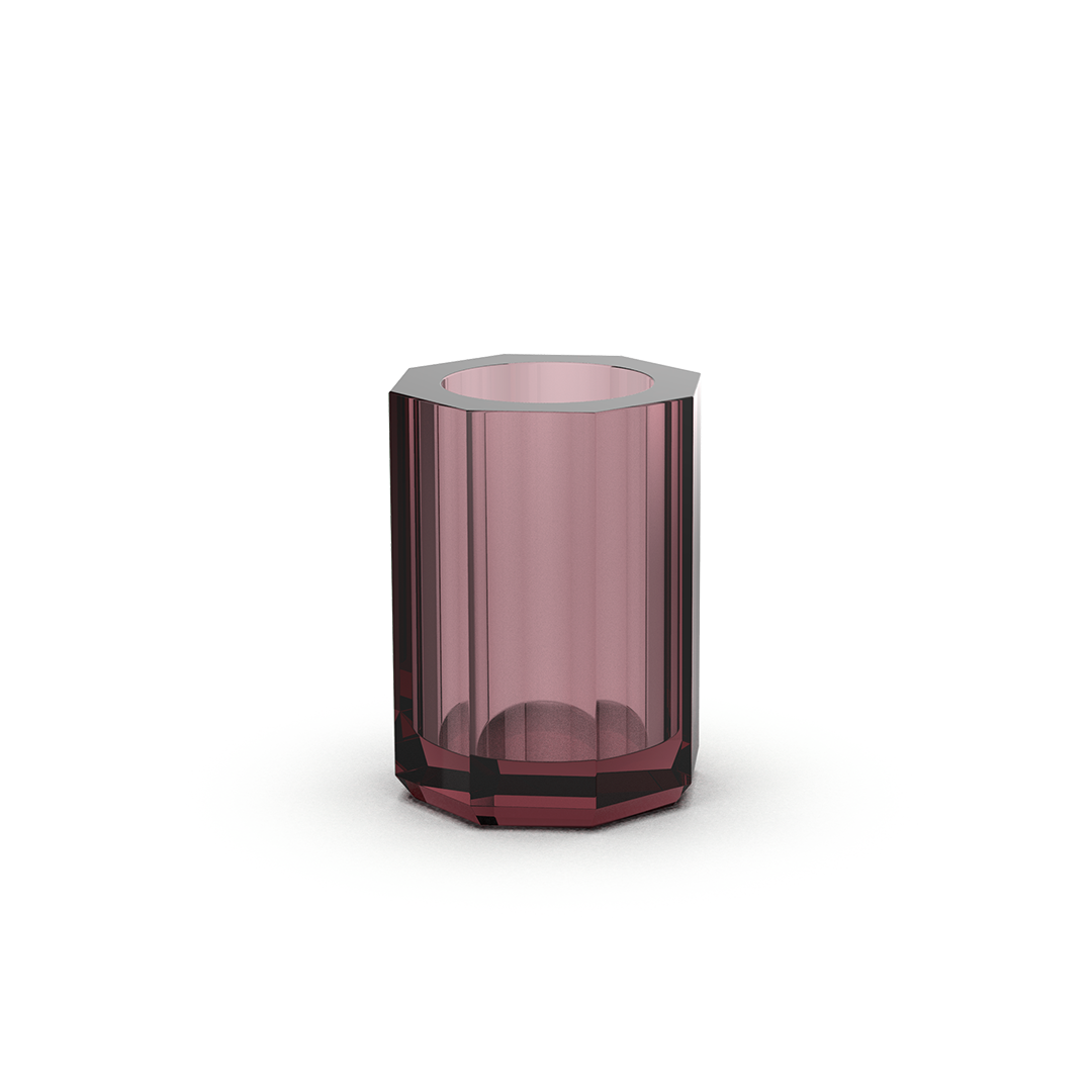 Luxuriöser Zahnputzbecher aus Kristallglas in Rich Burgundy – eleganter Becher für Zahnbürsten, Make-up-Pinsel oder als edles Geschenk im Bad