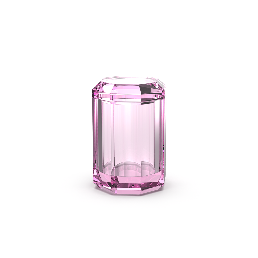 Pinkfarbener Glasbecher mit Deckel, lebendiger Trinkbecher aus Glas, ideal für Alltag und unterwegs, stylisches und robustes Design.