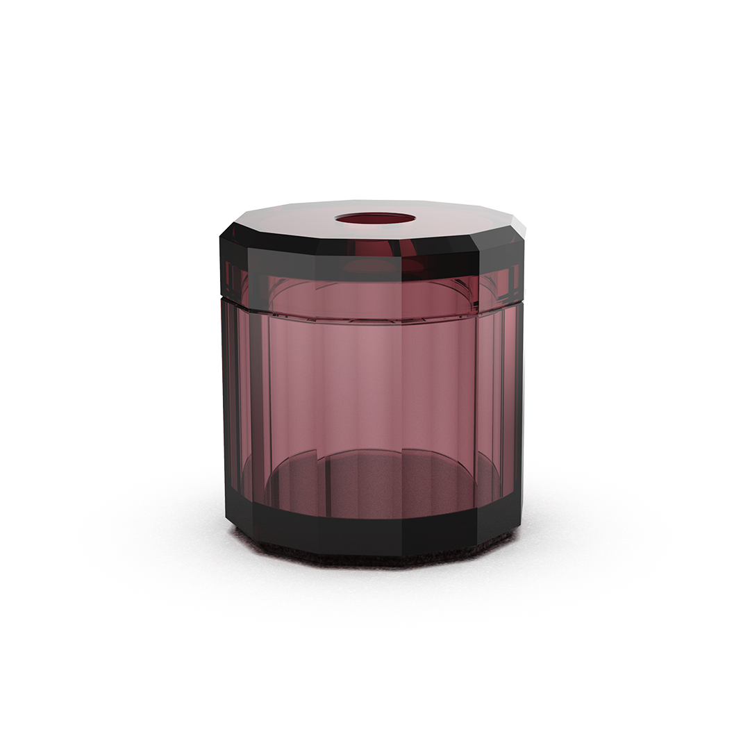Luxuriöse Papiertuchbox aus Kristallglas in Rich Burgundy – edler Kosmetiktuchspender für Bad oder Gäste-WC