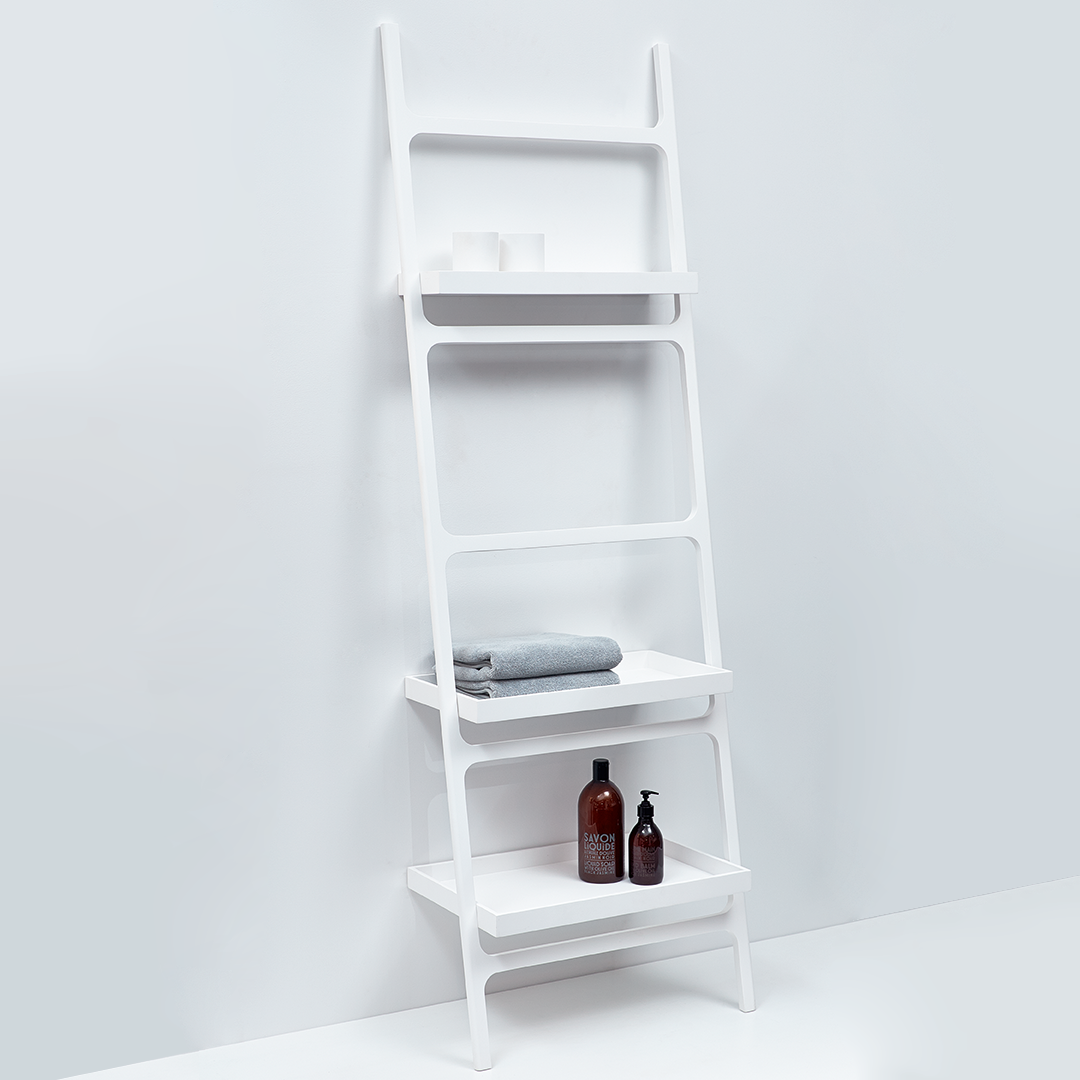 Towel ladder with shelf STONE HTLA matt white