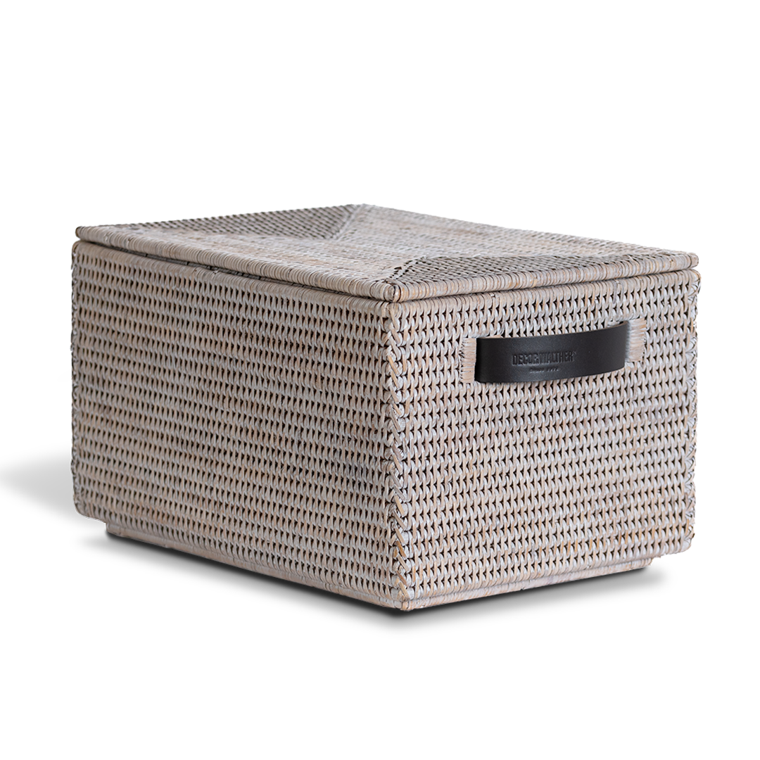 Helle Rattan BASKET Box von Decor Walther - handgeflochtene Aufbewahrungsbox für Badezimmer