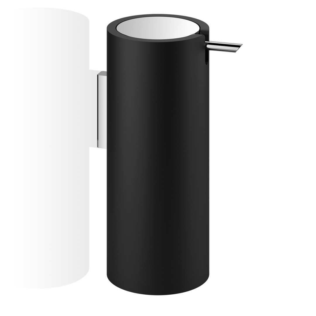 STONE Black WSP wall soap dispenser matt black - chrome