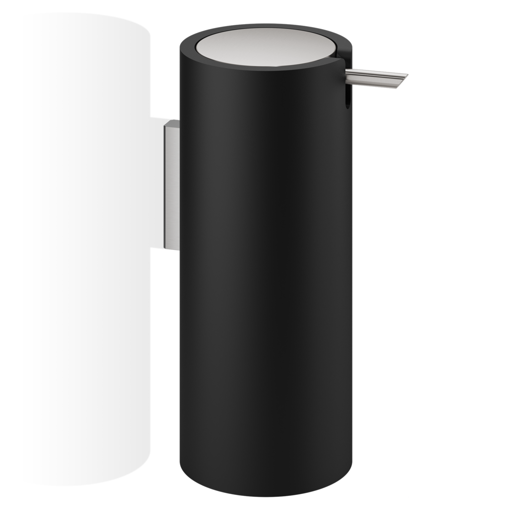 STONE Black WSP wall soap dispenser matt black - matt stainless steel