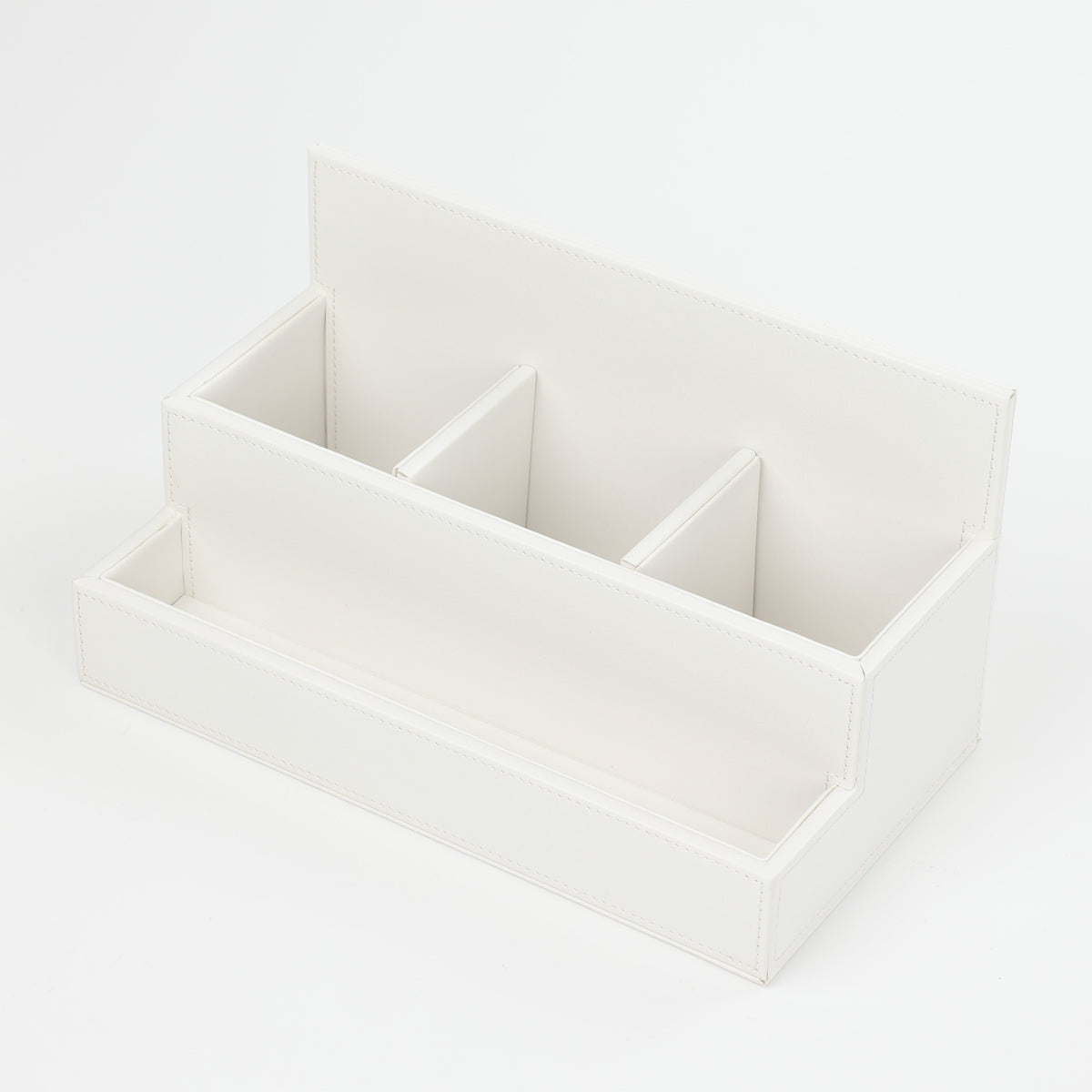 Decor Walther Brownie STORAGE Organizer veganes Kunstleder Weiß mit verstellbaren Teilern