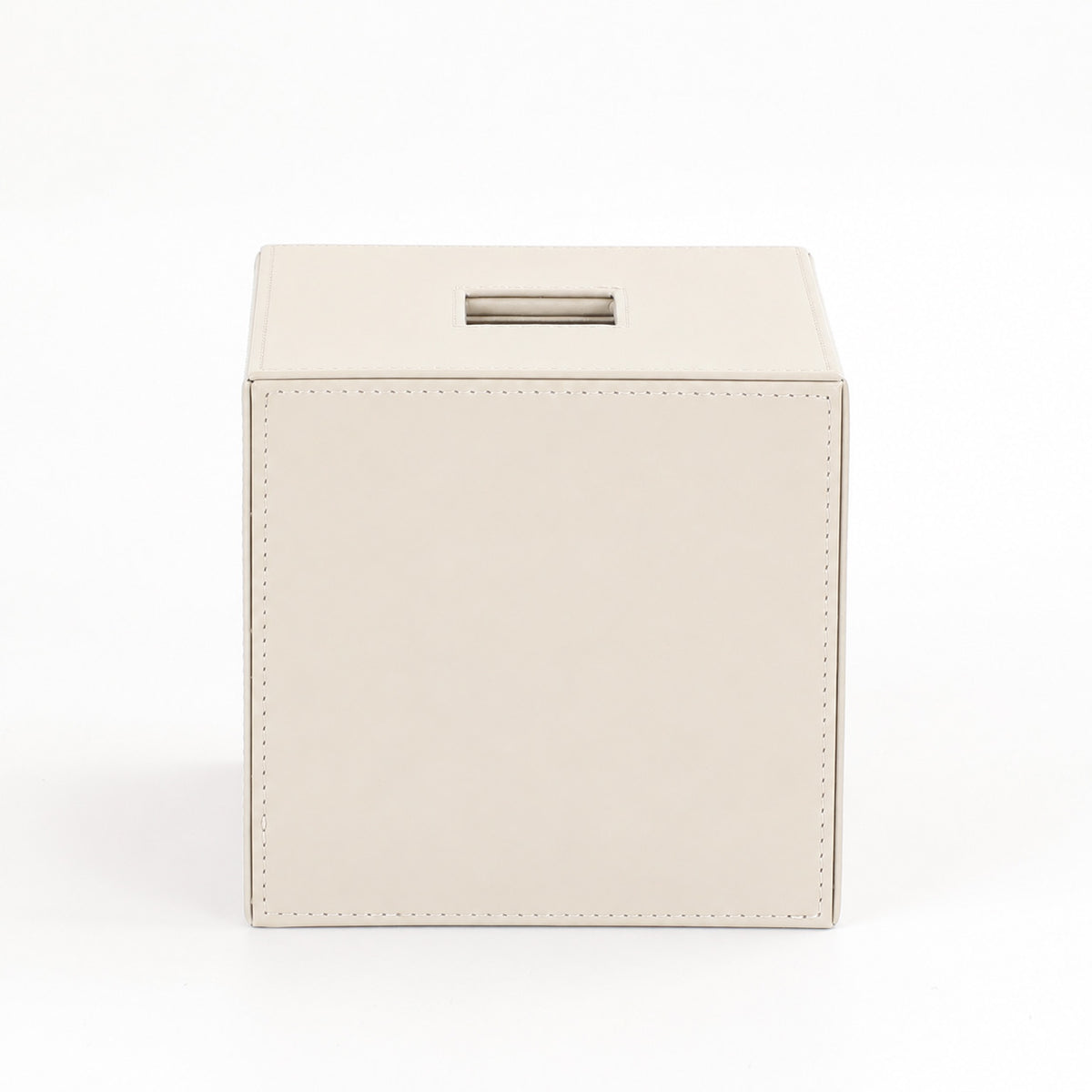 Kosmetiktuchbox von Decor Walther Brownie KB 41 in Sandbeige, quadratische Kunstlederbox, eleganter Blickfang nicht nur im Bad