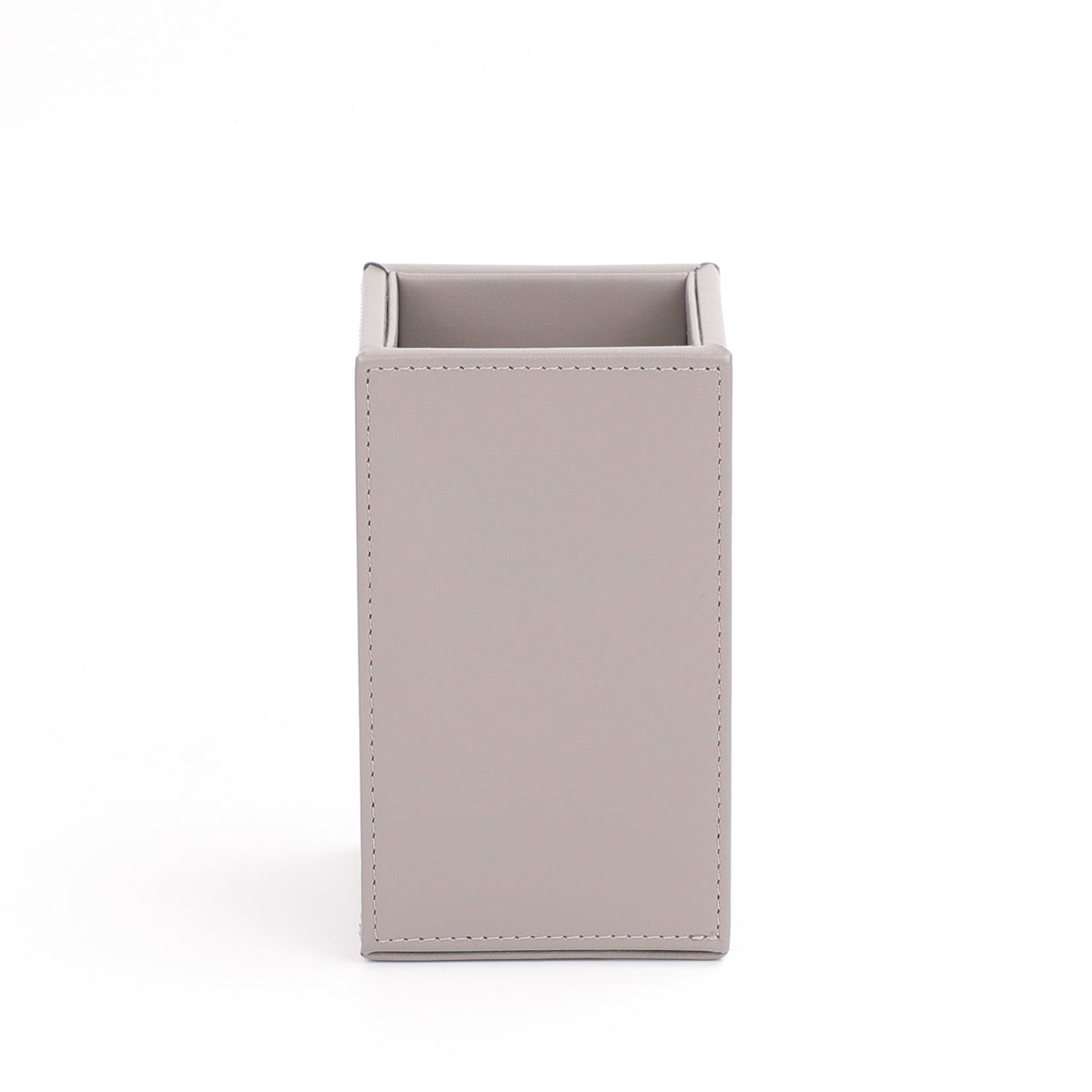 Decor Walther Brownie Utensilienbehälter KOE in Taupe, schmaler Becher, veganes Kunstleder, wasserabweisend, perfekter Organizer für jedes Bad