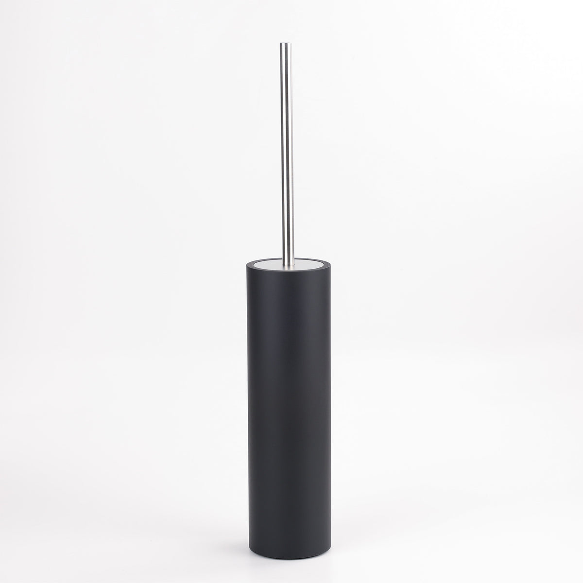Elegante WC Bürstengarnitur von Decor Walther aus der Serie "Stone Black", edler Bürstenstiel aus gebürstetem Edelstahl, ein Blickfang in Ihrem Zuhause