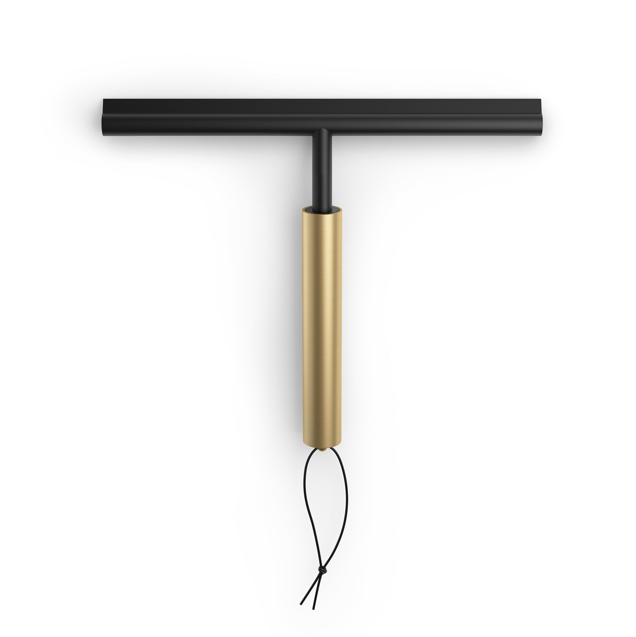 Eleganter Duschwischer Aquablade von Decor Walther in Gold matt PVD, hochwertige Verarbeitung mit breiter Abziehlippe und komfortablem Teleskopgriff.