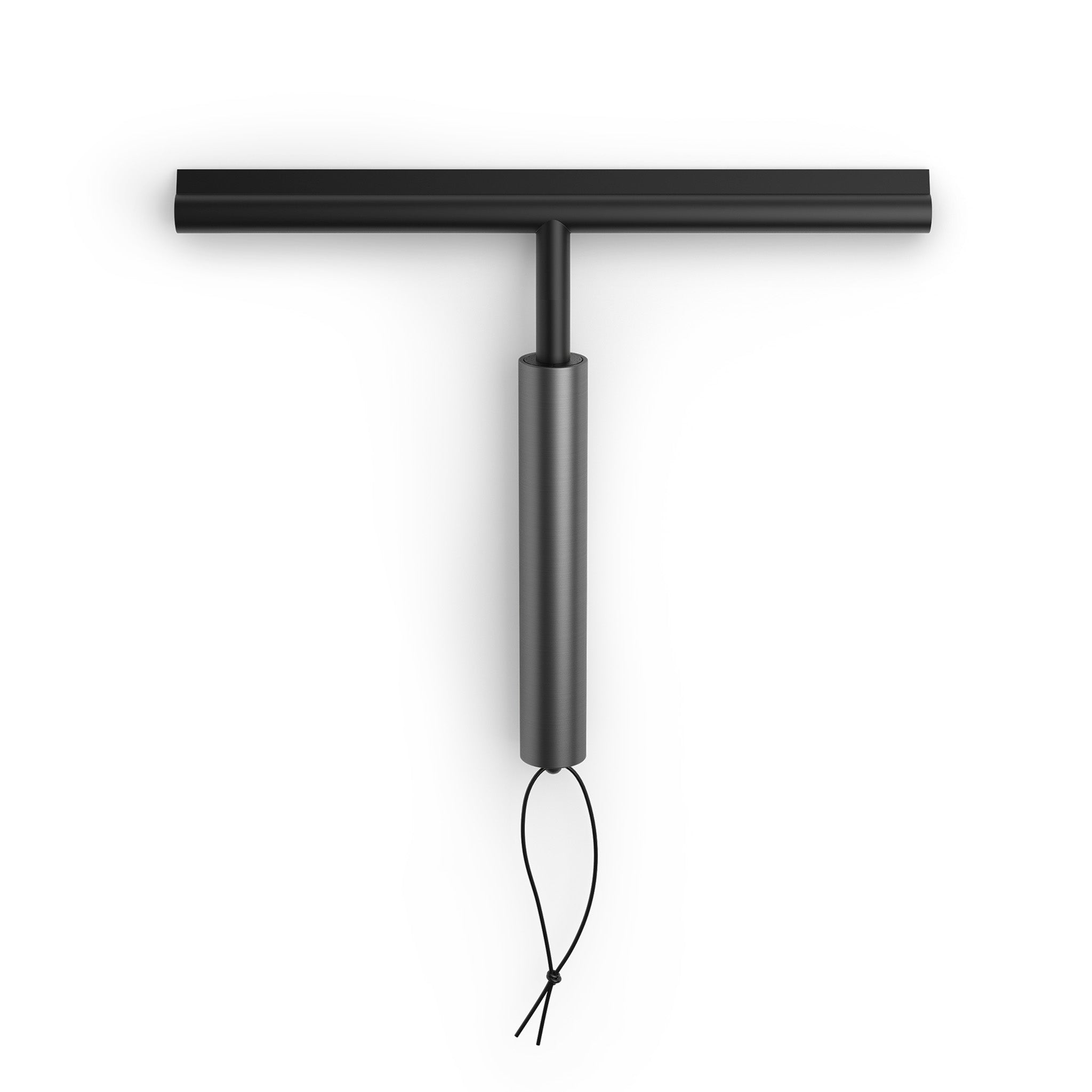 Exklusiver Badabzieher Aquablade von Decor Walther in Dark Metal matt PVD, gefertigt aus Edelstahl mit ergonomischem Griff für die Reinigung großer Glasflächen.