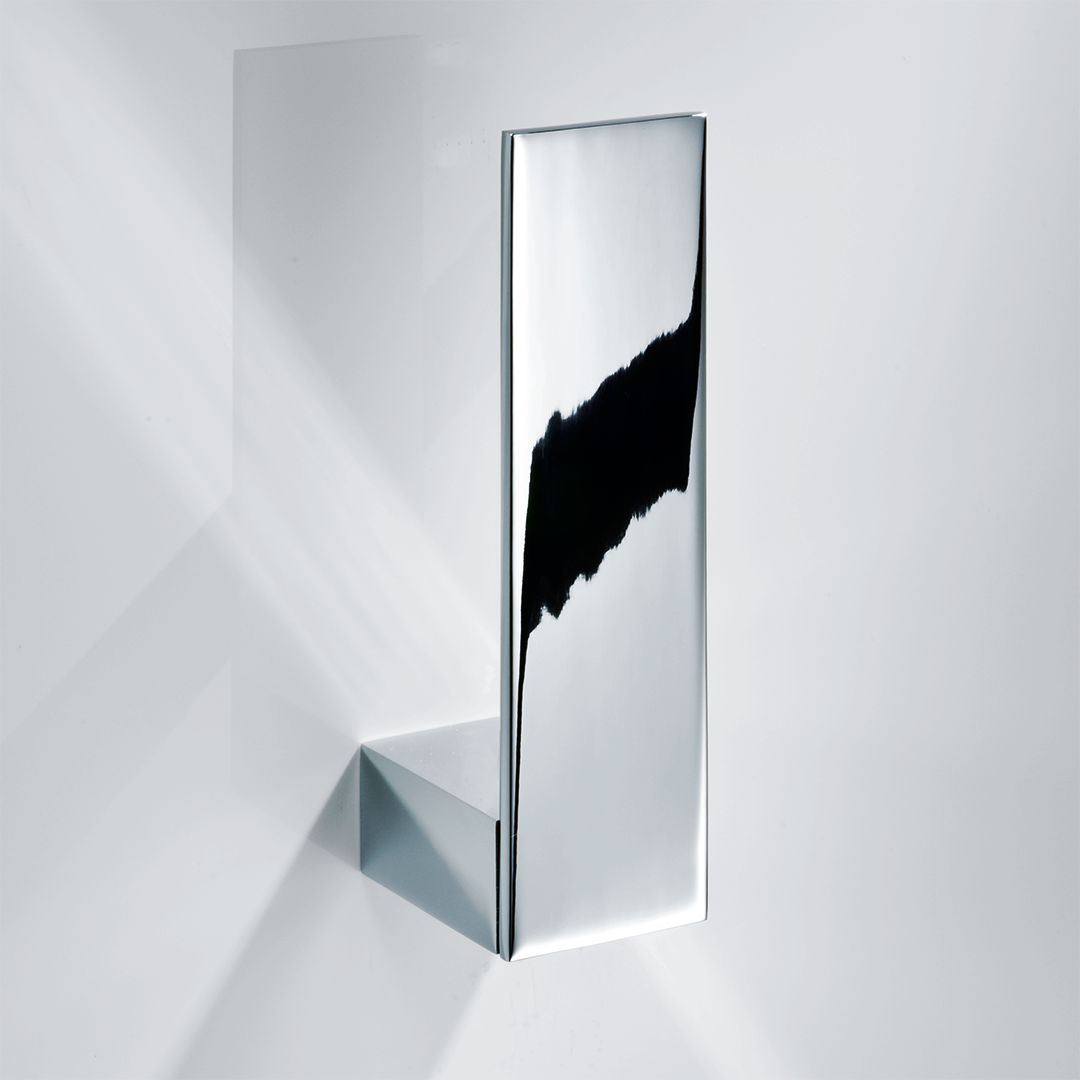WC-Reserverollenhalter BK ERH in Chrom – elegantes Badaccessoire im kantigen Brick-Design aus massivem Messing für moderne Badezimmer.