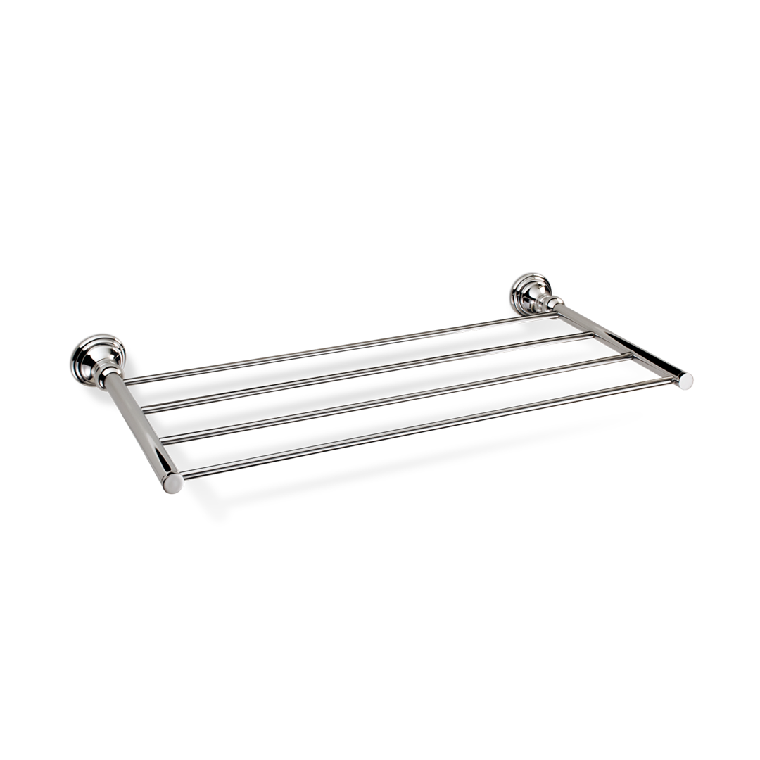 Handtuchablage in Nickel poliert mit vier Stangen – stilvolles Accessoire im klassischen Decor Walther Design.