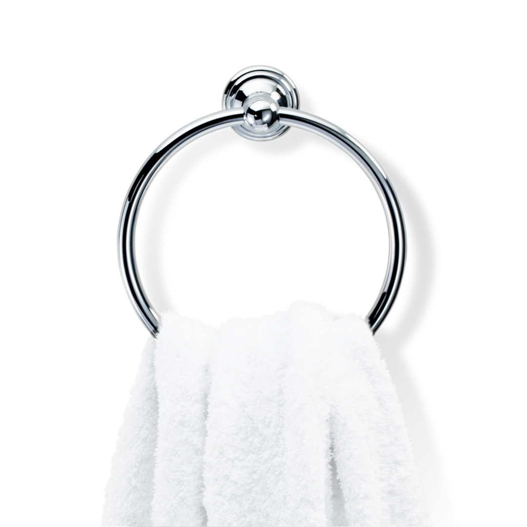 Klassischer Handtuchring in Chrom aus der Decor Walther Classic Serie – elegantes Badaccessoire mit nostalgischem Grandhotel-Charme.