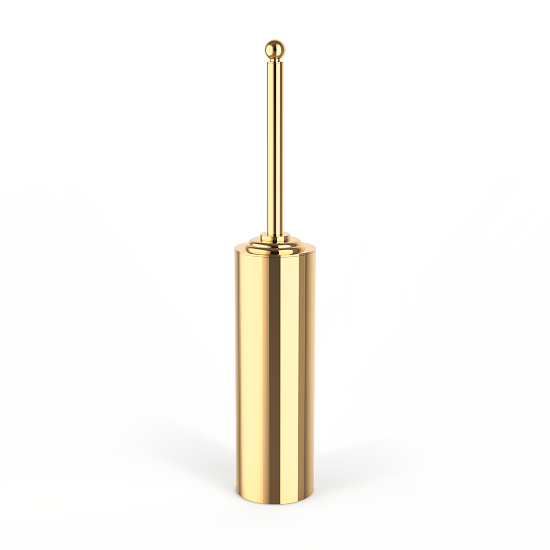 Freistehende WC-Bürstengarnitur CL SBG von Decor Walther aus massivem Messing in Gold, Teil der Classic-Kollektion – Artikelnummer: 0513520