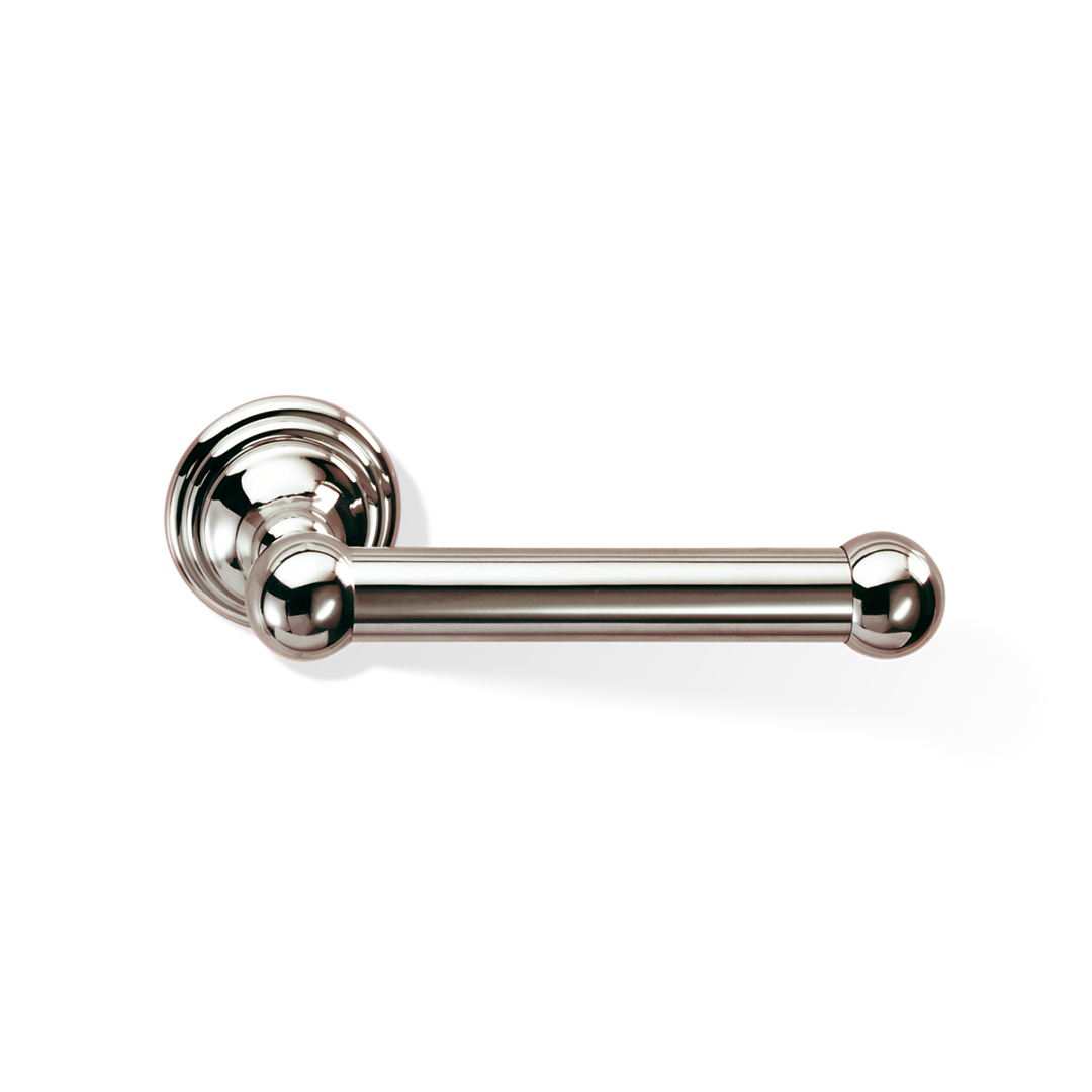 Toilettenpapierhalter CL TPH1 in Nickel poliert – präzise gefertigter Wandhalter mit geradem Arm und klassisch-eleganter Ausstrahlung.
