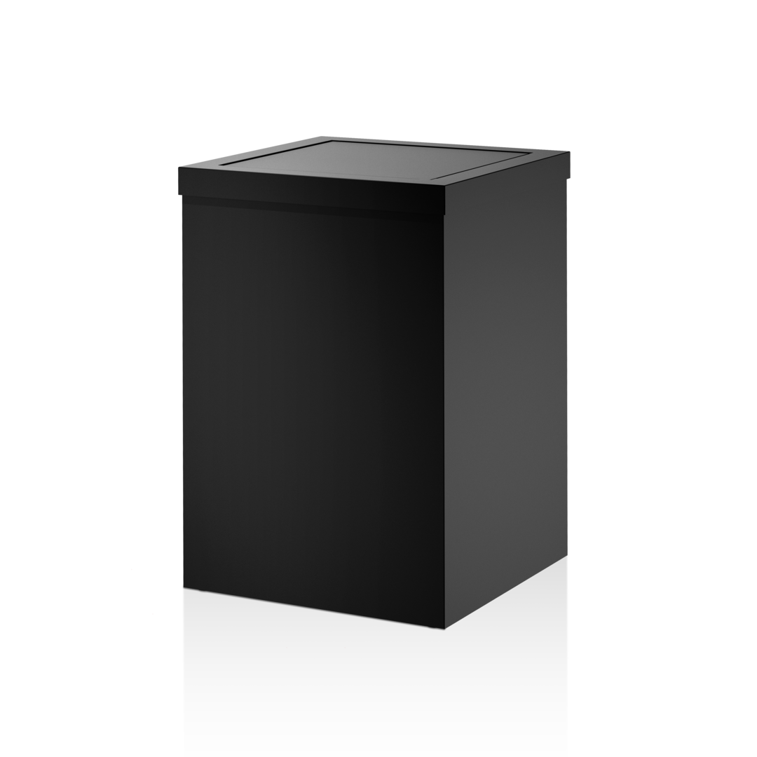 Badeimer DW 113 in Schwarz matt – eleganter, großer Kosmetikeimer mit Schwingdeckel und 8,5 Liter Volumen für anspruchsvolles Badambiente.