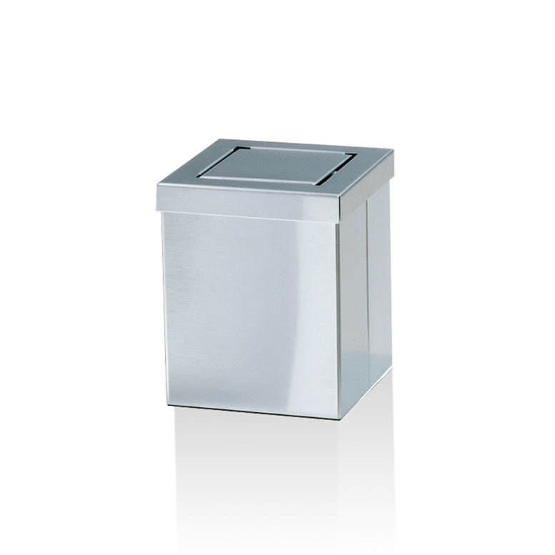 Badeimer DW 1130 in Edelstahl matt – stilvoller 2 Liter Kosmetikeimer mit Schwingdeckel, gefertigt aus hochwertigem Edelstahl.