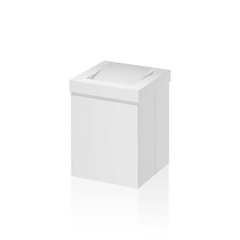 Papierkorb DW 1130 in Weiß matt – kompakter 2 Liter Badeimer mit Schwingdeckel, ideal für Badezimmer oder Gäste-WC.