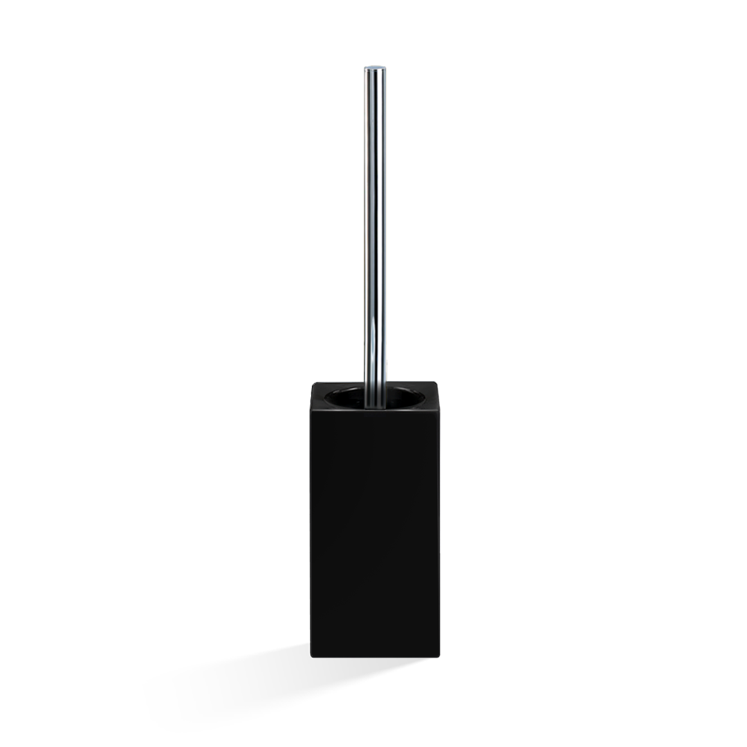 WC-Bürste DW6200 von Decor Walther in schwarzem Porzellan mit verchromtem Bürstengriff, freistehend und puristisch – Artikelnummer: 0805261