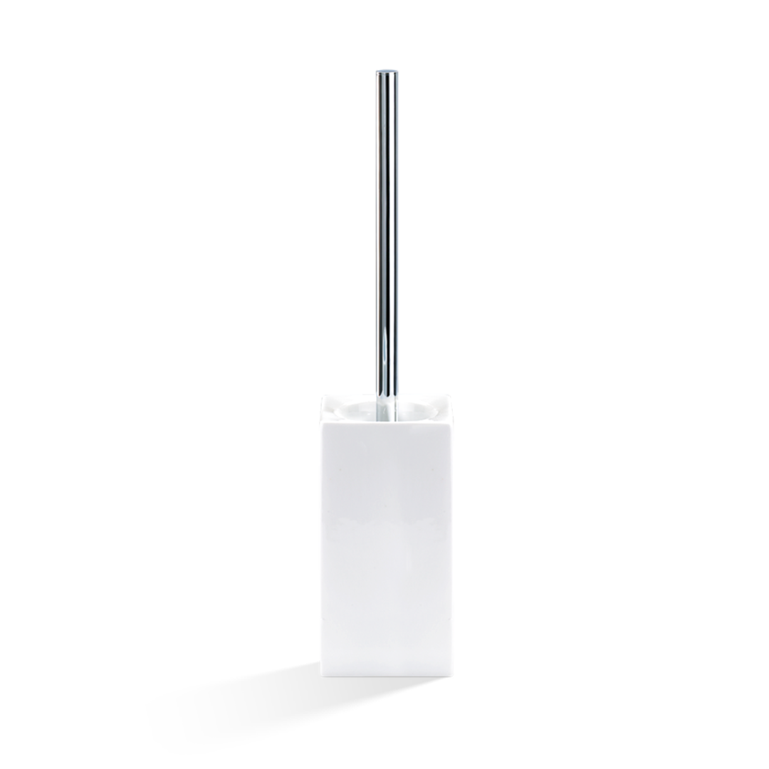 Freistehende WC-Bürste DW6200 von Decor Walther aus weißem Porzellan mit verchromtem Bürstengriff und integrierter Abdeckung – Artikelnummer: 0805200