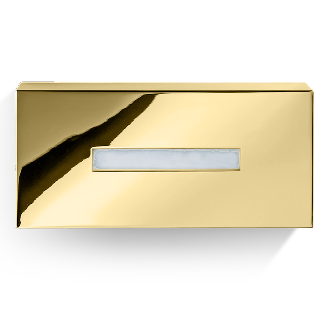 Kosmetiktuchbox in Gold von Decor-Walther KB82 aus massivem Messing, elegante Aufbewahrung fuer Kosmetiktuecher im Designbad.