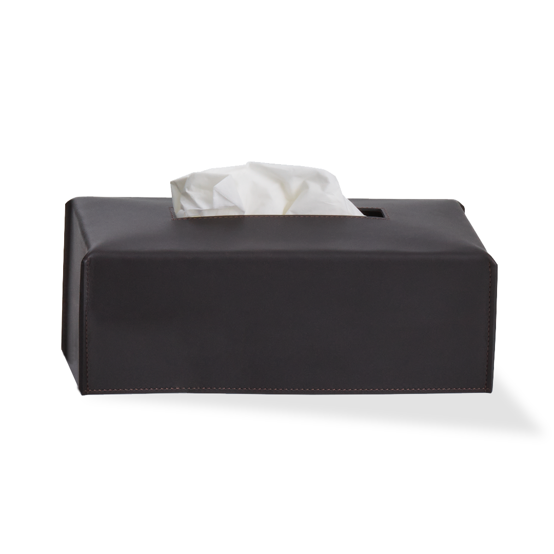 Edle Leder Taschentuchbox Decor-Walther Nappa KB in Schwarzbraun aus geschmeidigem Echtleder, hochwertige Tissue Box für Badezimmer, Büro oder Schlafzimmer, Artikelnummer: 0938090