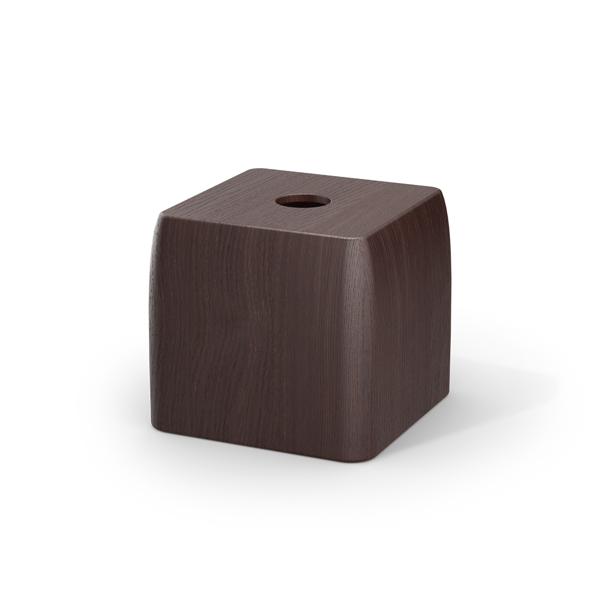 Edle Kosmetiktücherbox Decor Walther ONYO KBQ aus dunklem Eschenholz mit sichtbarer Holzmaserung und sanft gerundeten Kanten, hochwertiger Tücherbehälter für Bad und Gäste WC, Artikelnummer 0690490