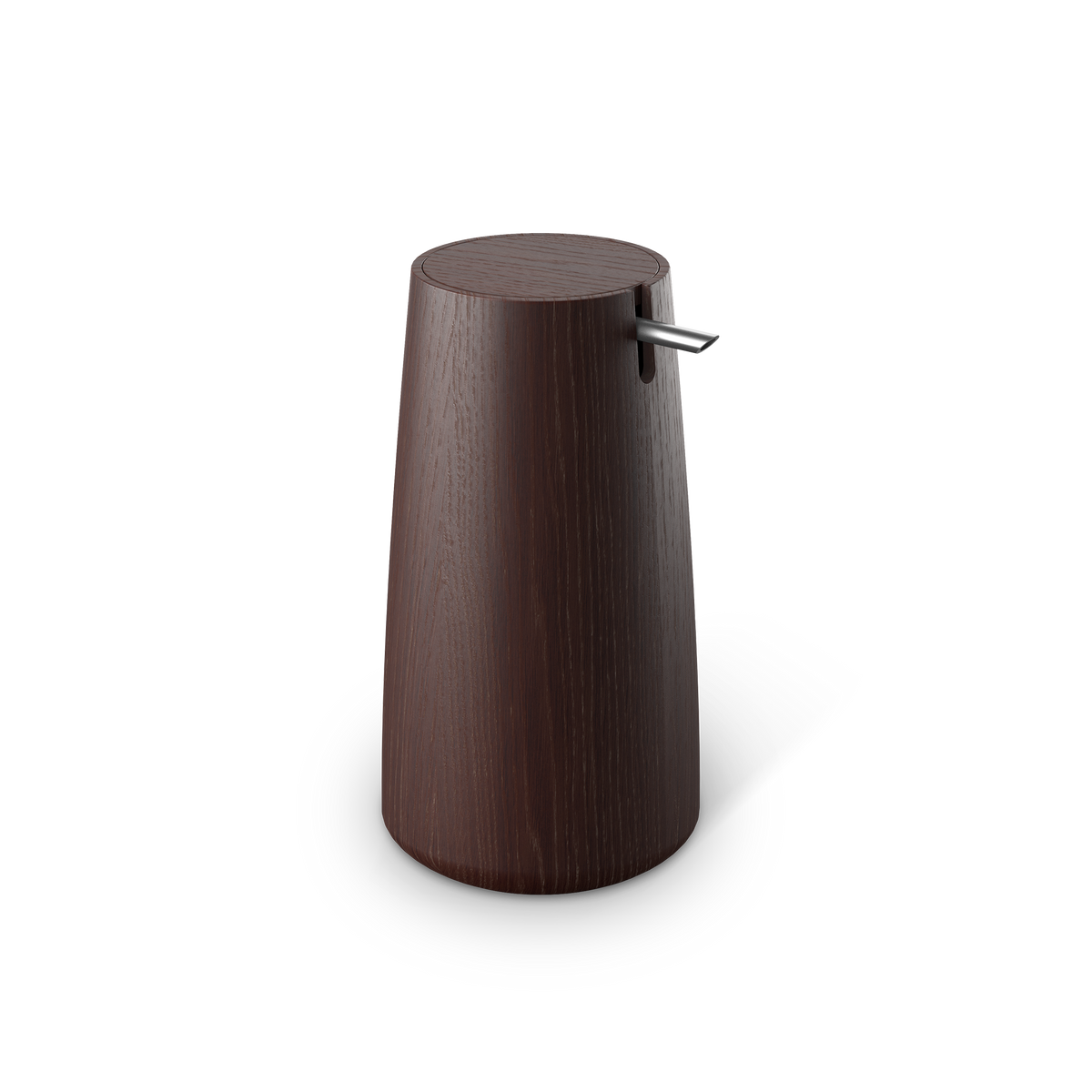 Hochwertiger Seifenspender Decor Walther ONYO SSP aus dunklem Eschenholz mit sichtbarer Holzstruktur und wasserabweisender Oberfläche, 200 ml Inhalt für den Waschtisch