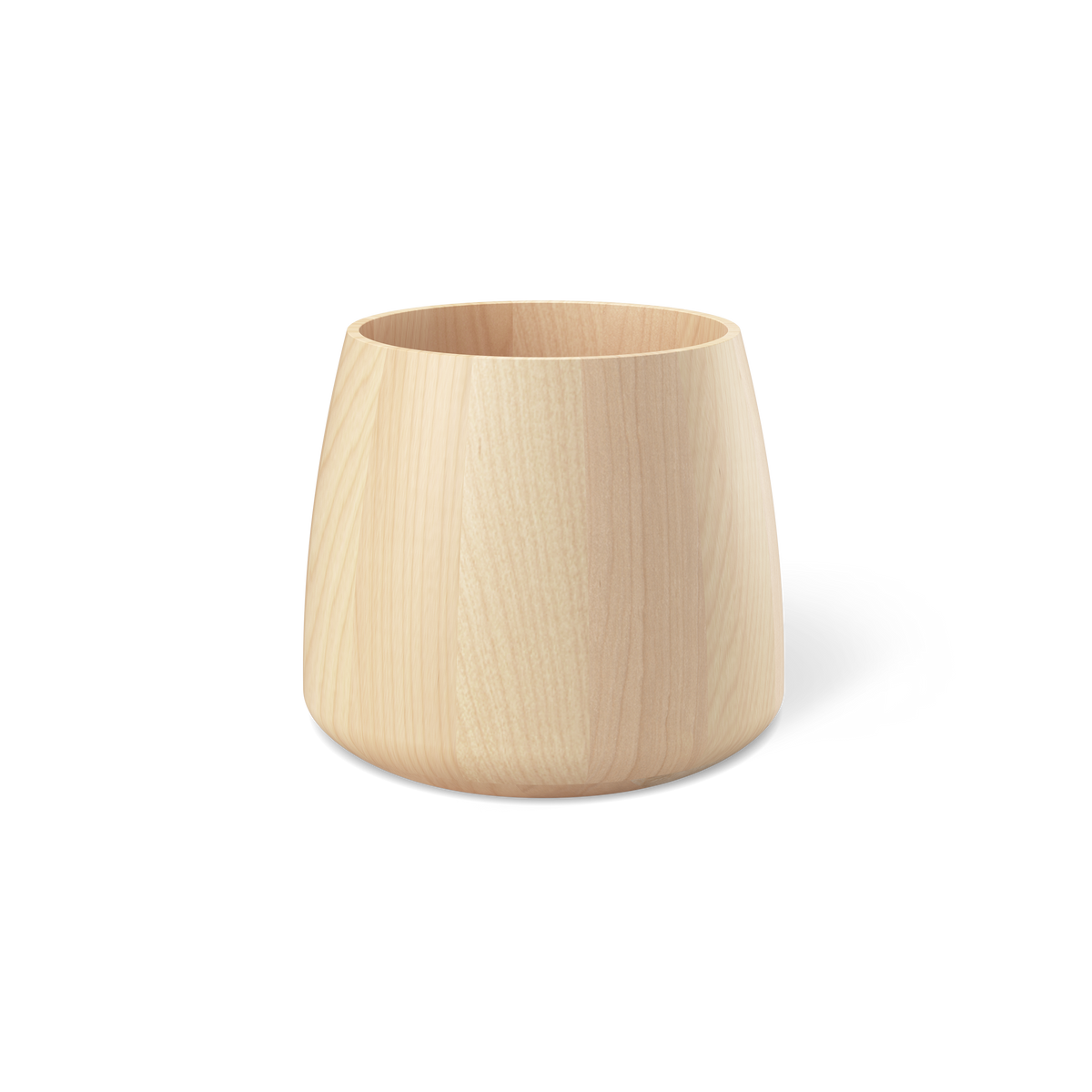 Decor Walther ONYO Vase aus hellem Ahornholz mit natürlicher Maserung, sanft gerundeter Form und wasserabweisender Versiegelung für Bad und Wohnbereich
