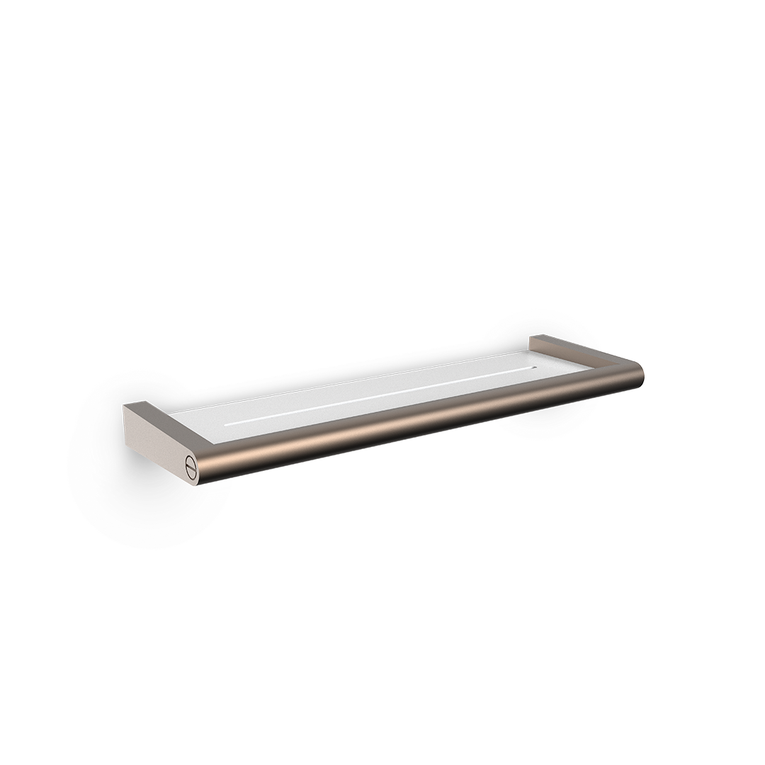 Decor-Walther SOHO DA Duschablage aus massivem Messing in Kupfer matt PVD mit sichtbaren Verschraubungen und hochwertiger Oberflächenveredelung, Artikelnummer: 0681715
