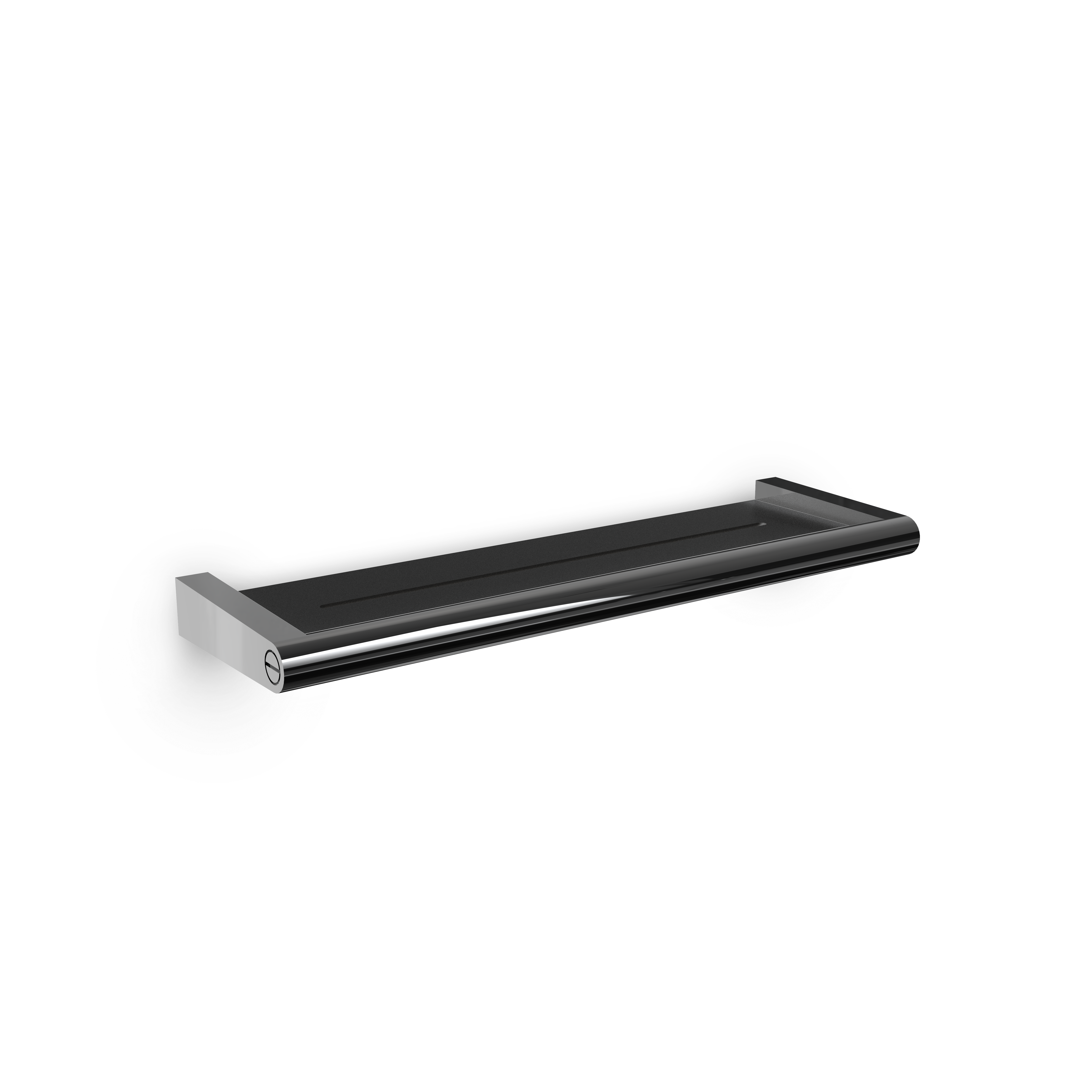 Decor-Walther SOHO DA Duschablage aus massivem Messing in Schwarz Chrom matt PVD für moderne Designbäder, Artikelnummer: 0681758