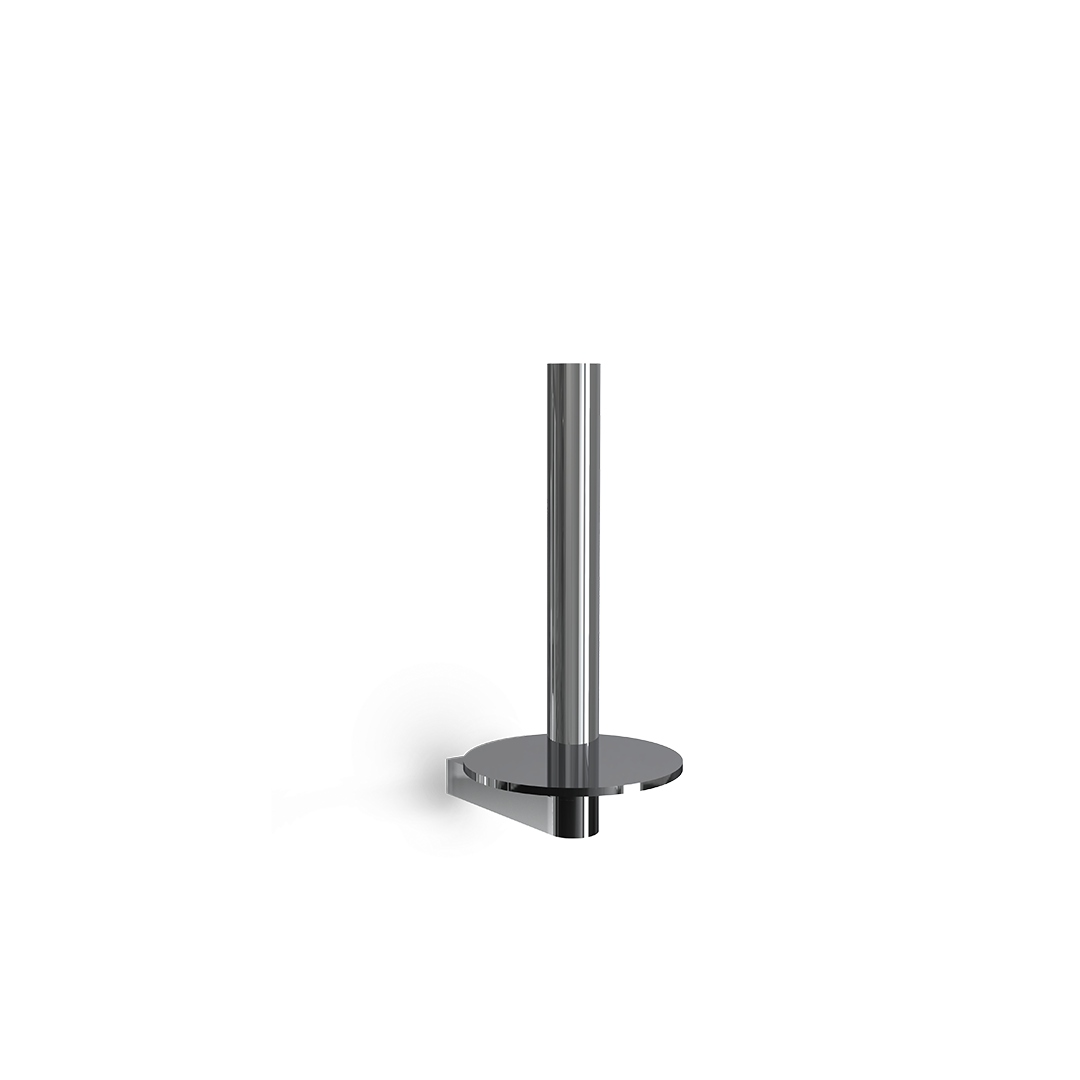 Decor-Walther SOHO ERH Ersatzrollenhalter aus massivem Messing in Chrom zur Wandmontage mit markanten Schraubdetails, Artikelnummer: 0680300