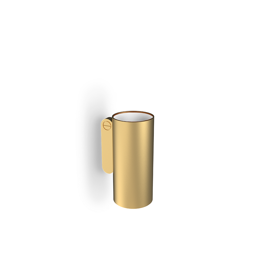 Decor-Walther SOHO WMB Wandmüllbehälter aus Messing und Edelstahl in Gold matt PVD für hochwertige Designbäder, Artikelnummer: 0681282