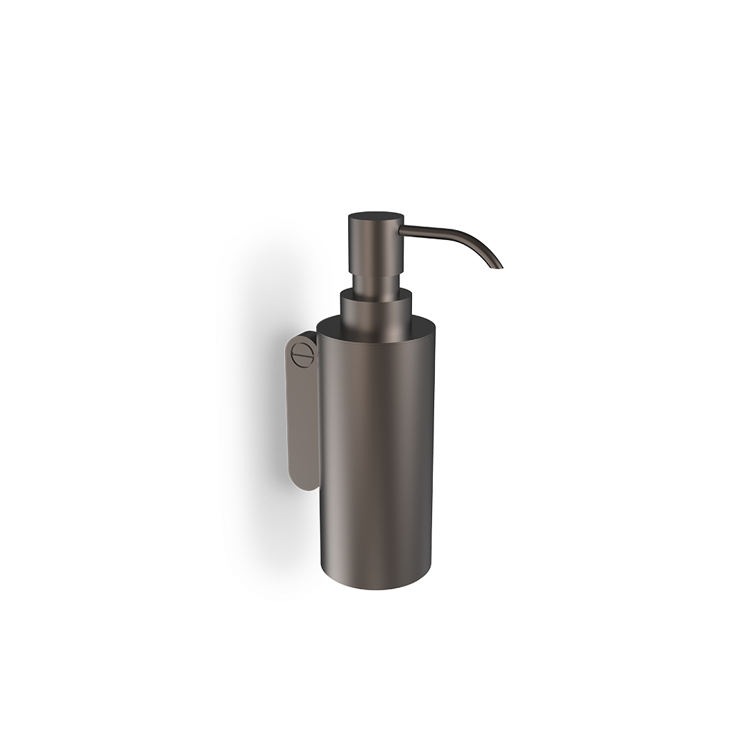 Decor-Walther SOHO WSP Wandseifenspender aus Messing und Edelstahl in Dark Metal matt PVD mit urbanem Design und präziser Verarbeitung, Artikelnummer: 0681059