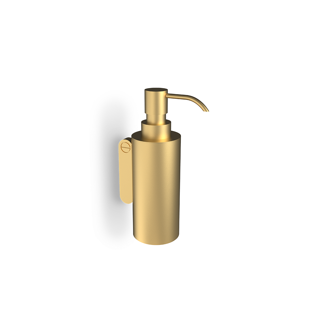 Decor-Walther SOHO WSP Wandseifenspender aus Messing und Edelstahl in Gold matt PVD für Flüssigseife zur Wandmontage, Artikelnummer: 0681082