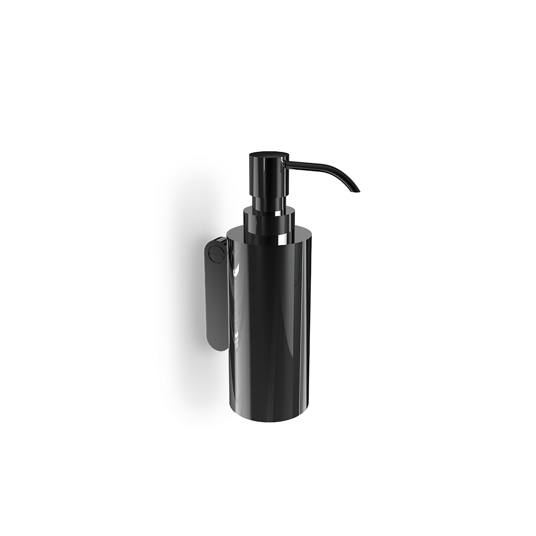 Decor-Walther SOHO WSP Wandseifenspender aus Messing und Edelstahl in Schwarz Chrom matt PVD für moderne Designbäder, Artikelnummer: 0681058