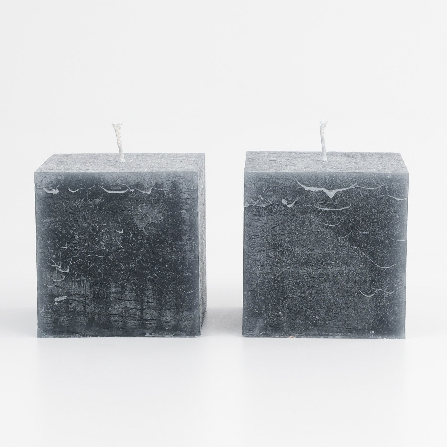 2 Stück hochwertig durchgefärbte Kerzen in Würfelform-Decor Walther-passend zu Brick Kerzenhalter-Farbe Anthrazit-ohne Kerzenhalter
