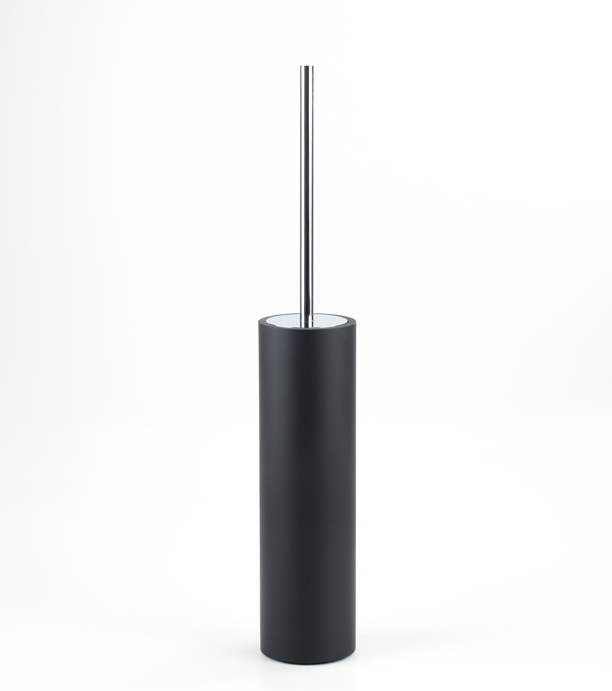 Elegante WC Bürstengarnitur von Decor Walther aus der Serie "Stone Black", fein schimmernder Bürstenstiel aus Chrom, ein Blickfang in Ihrem Zuhause