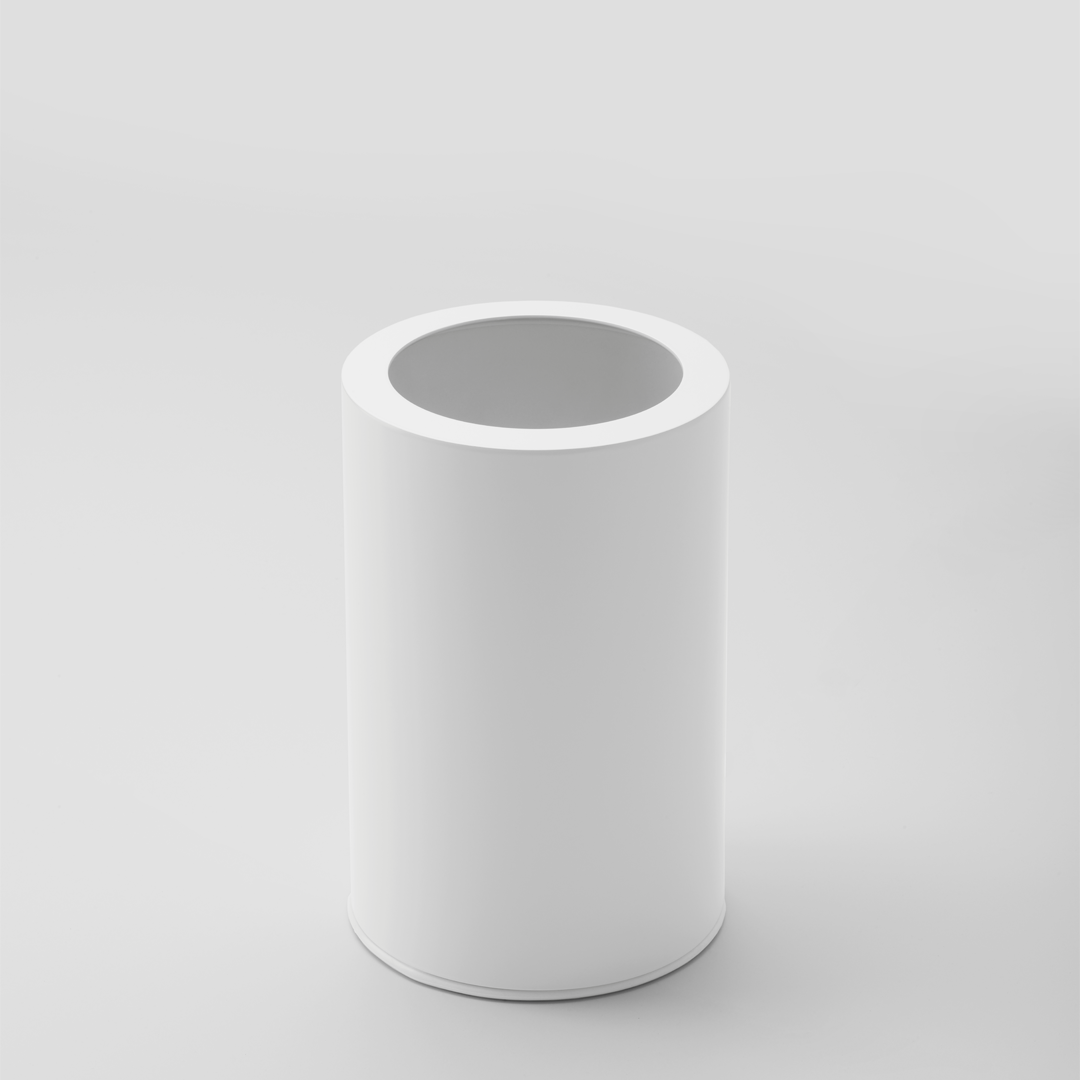 Decor Walther Rooms Badeimer in Weiß matt – moderner, offener Badezimmer-Eimer mit Kunststoffeinsatz und matter Oberfläche.